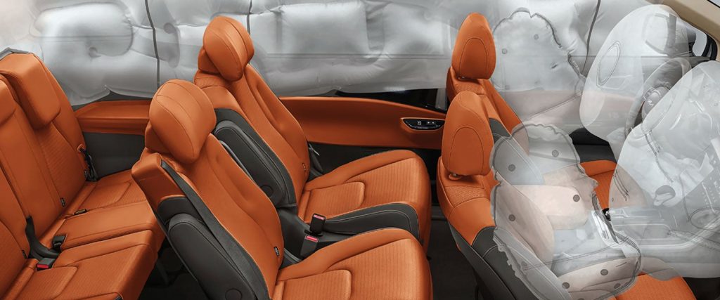 2022 Kia Carnival Advanced Safety Features with Airbags deployed