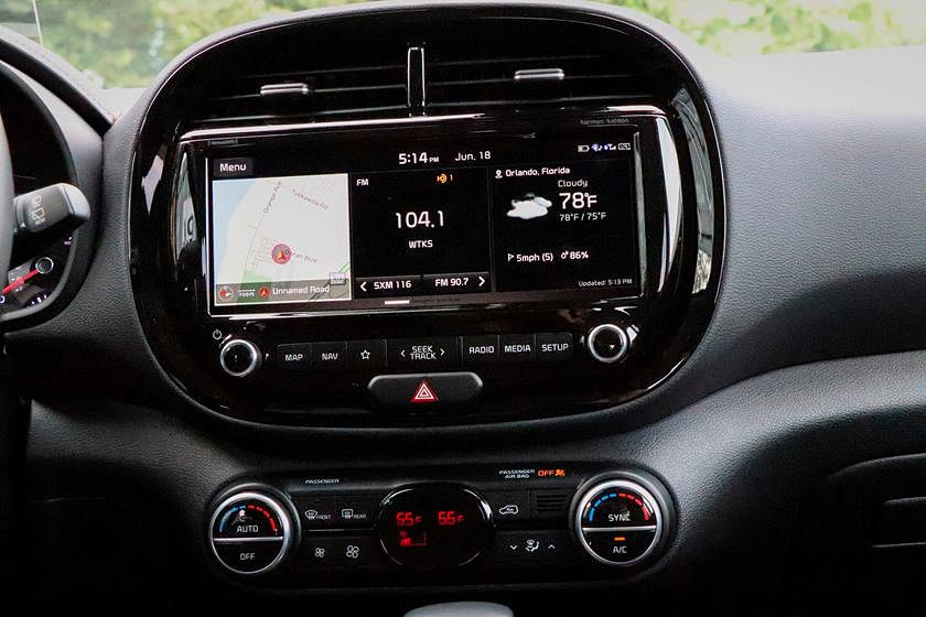 Infotainment System inside the new 2022 Kia Soul shows drivers route.