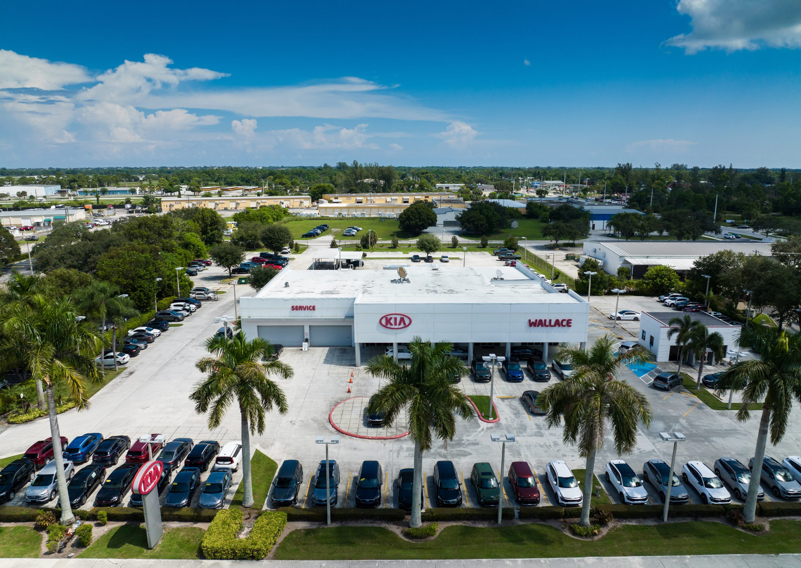 Wallace Kia Dealership Aerial View In Stuart, FL